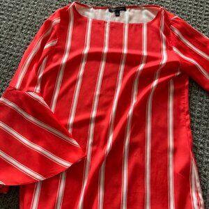Women's Banana Republic Orange and White Blouse,  Med.
